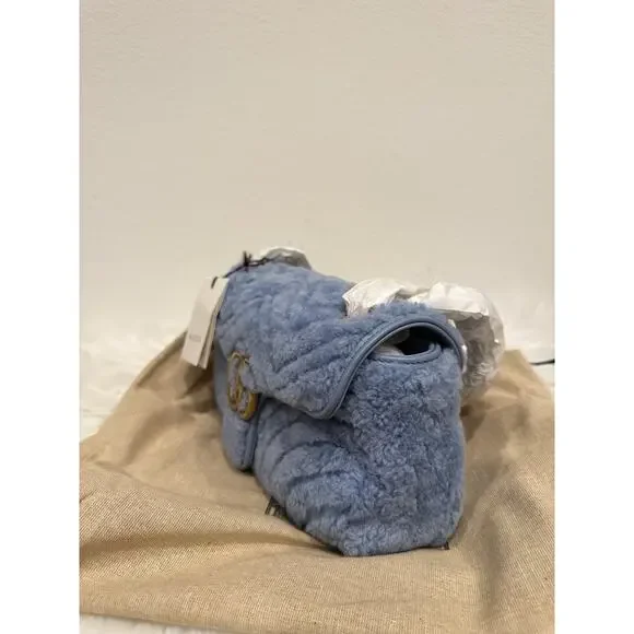 Gucci Marmont Shearling Fur GG Logo Jackie Ophidia Chain Blondie Shoulder Bag - Picture 6 of 9